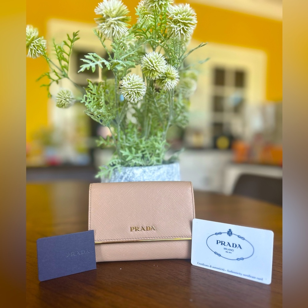 Prada Three-Fold Wallet in Cammeo
